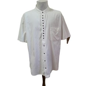 Celtic Ranchwear Grandfather Shirt Men's Button Shirt Size L Cotton Linen